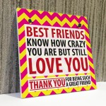 Best Friends Crazy Christmas Home Friendship Gift Hanging Plaque