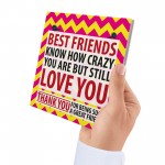 Best Friends Crazy Christmas Home Friendship Gift Hanging Plaque