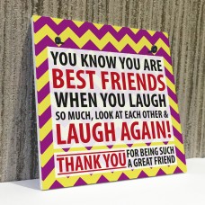 Best Friends Laugh Friendship Christmas Home Gift Hanging Plaque