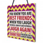 Best Friends Laugh Friendship Christmas Home Gift Hanging Plaque
