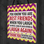 Best Friends Laugh Friendship Christmas Home Gift Hanging Plaque