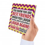 Best Friends Laugh Friendship Christmas Home Gift Hanging Plaque