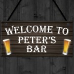Personalised Pub Home Bar Man Cave Alcohol Hanging Plaque Sign