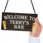 Personalised Pub Home Bar Man Cave Alcohol Hanging Plaque Sign