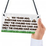 Civilised Horses Funny Barn Stable Door Pony Gift Haging Plaque