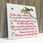 Robin Redbreast Memorial Bereavement Family Love Hanging Plaque 