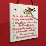 Robin Redbreast Memorial Bereavement Family Love Hanging Plaque 