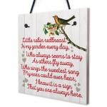 Robin Redbreast Memorial Bereavement Family Love Hanging Plaque 