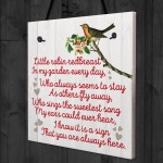 Robin Redbreast Memorial Bereavement Family Love Hanging Plaque 