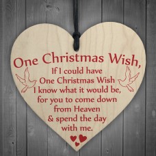 One Christmas Wish Tree Memorial Gift Memory Hanging Plaque