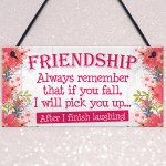 I Will Pick You Up After I Finish Laughing! Friendship Gift Sign