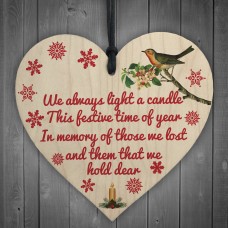 Light Candle Christmas Memorial Bereavement Hanging Plaque