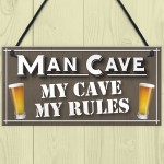 My Cave My Rules Man Cave Home Bar Pub Husband Hanging Plaque