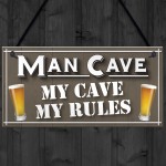 My Cave My Rules Man Cave Home Bar Pub Husband Hanging Plaque