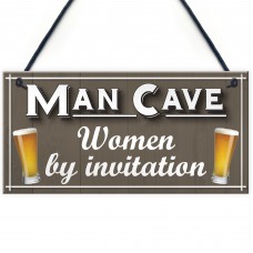 Man Cave Women Invitation Funny Door Home Bar Pub Hanging Plaque