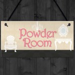 Powder Room Vintage Shabby French Chic Bathroom Hanging Plaque