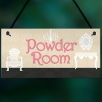 Powder Room Vintage Shabby French Chic Bathroom Hanging Plaque