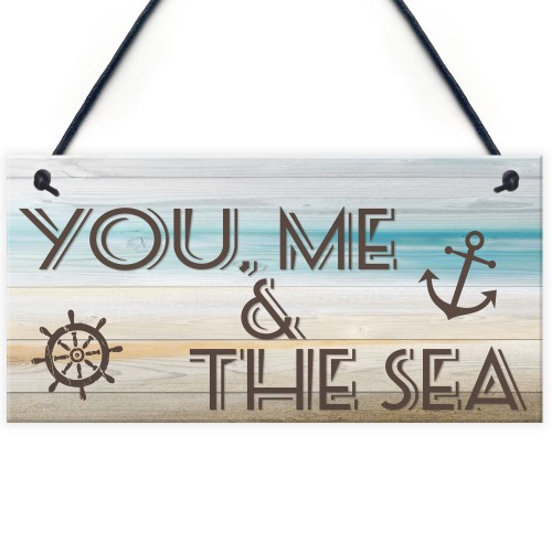 You Me & Sea Nautical Seaside Marine Themed Gift Hanging Plaque