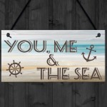 You Me & Sea Nautical Seaside Marine Themed Gift Hanging Plaque