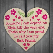 Depend On Best Friend Friendship Home Family Gift Hanging Plaque