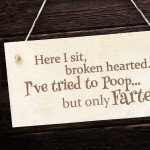 Funny Joke Engraved Wooden Toilet Bathroom Wall Sign Plaque