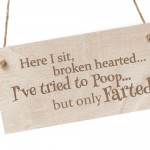 Funny Joke Engraved Wooden Toilet Bathroom Wall Sign Plaque