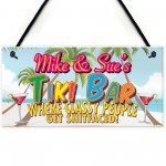 Personalised Tiki Bar Beach Cocktails Alcohol Hanging Plaque