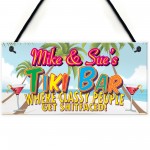 Personalised Tiki Bar Beach Cocktails Alcohol Hanging Plaque