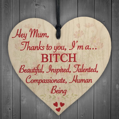 Mum Thanks To You Bitch Mothers Day Funny Gift Hanging Plaque