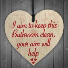 Bathroom Aim Clean Friendship Funny Toilet Soap Hanging Plaque