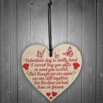 Valentines Day Distance Memorial Wood Heart Hanging Sign