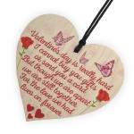 Valentines Day Distance Memorial Wood Heart Hanging Sign