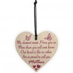 Dearest Mum Proud Mother Wooden Heart Hanging Sign Gift