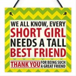 Every Short Girl Needs a Tall Best Friend Hanging Sign Gift