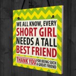 Every Short Girl Needs a Tall Best Friend Hanging Sign Gift
