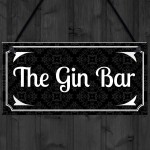 Vintage The Gin Bar Wall Plaque Home Bar Gift Man Cave Signs