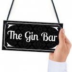 Vintage The Gin Bar Wall Plaque Home Bar Gift Man Cave Signs