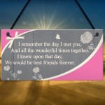Friendship Sign Wood Hanging Heart Best Friend Plaque Thank You