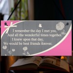 Friendship Sign Wood Hanging Heart Best Friend Plaque Thank You