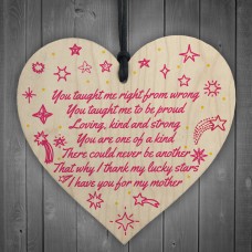 Lucky Stars Wooden Hanging Heart Sign Mothers Day Gifts for Mum