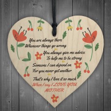 I Love You Mother Hanging Heart Sign Mothers Day Gifts