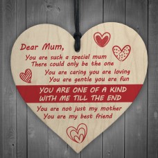 Dear Mum Hanging Heart Sign Mothers Day Birthday Gifts 