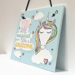 Magical Like A Unicorn Hanging Wall Bedroom Plaque Sign Gift