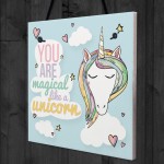 Magical Like A Unicorn Hanging Wall Bedroom Plaque Sign Gift