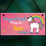 Magical People Unicorn Wall Pink Plaque Sign Gifts For Girls