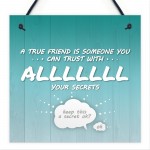 Trust With All Your Secrets Hanging Plaque Friendship Sign Gifts