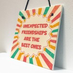 Best Friend Unexpected Friendships Sign Colourful Love Plaque 