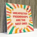 Best Friend Unexpected Friendships Sign Colourful Love Plaque 