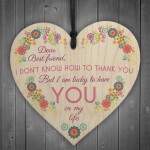 Dear Bestfriend Wooden Hanging Heart Friendship Sign Plaque Gift
