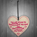 Friend Of My Heart Wooden Hanging Heart Friendship Sign Gift